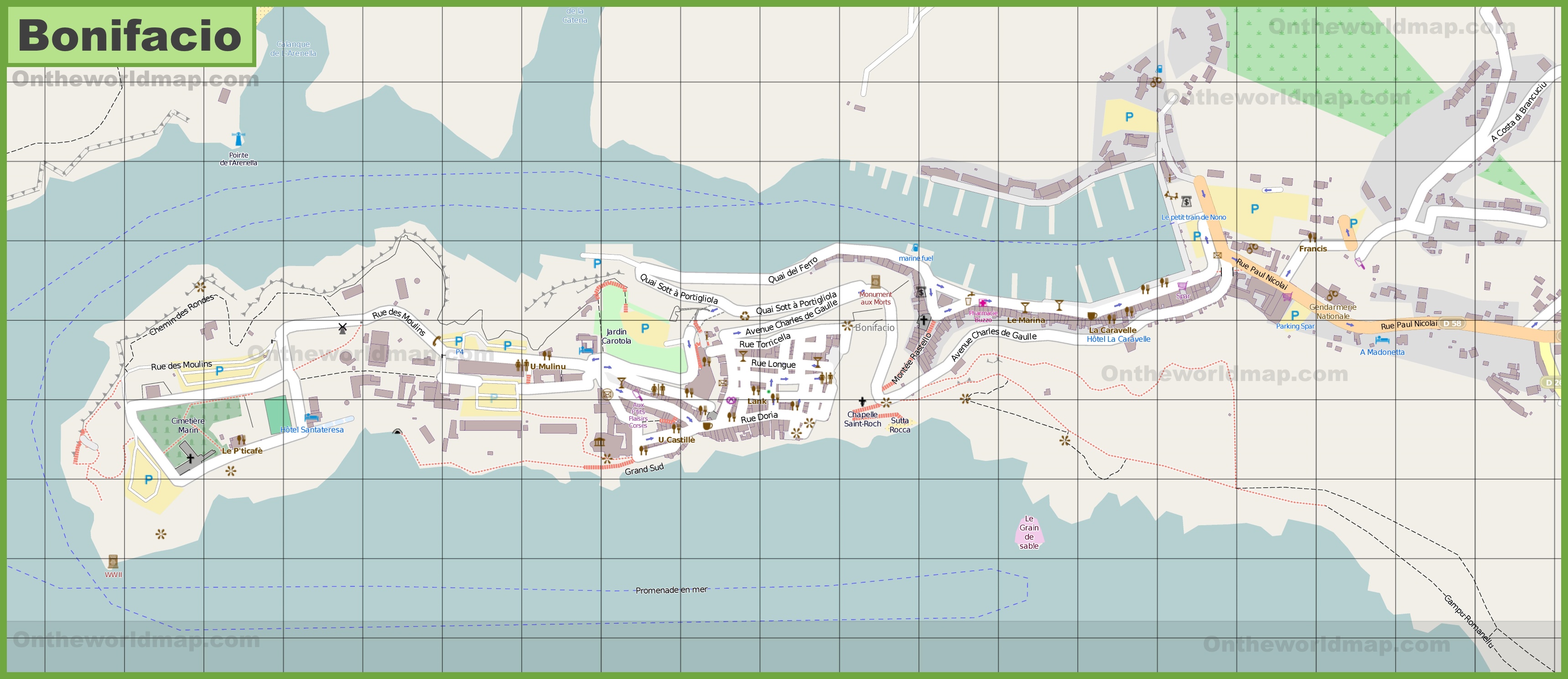 Detailed Map Of Bonifacio Ontheworldmap Detailed Map Of Bonifacio Ontheworldmap