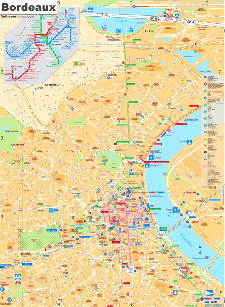 Bordeaux tourist map