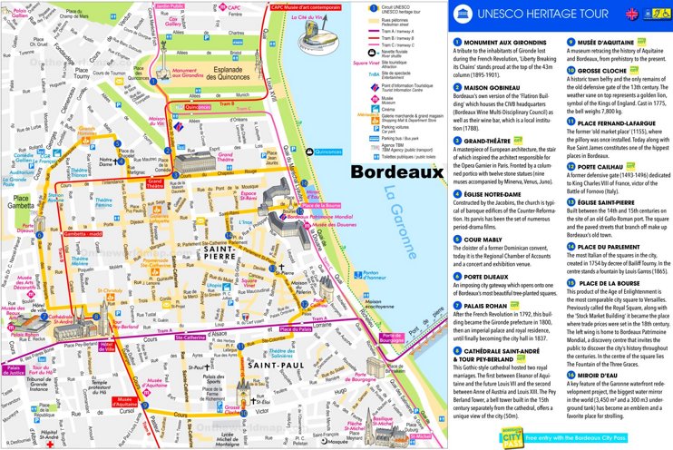 Bordeaux UNESCO Map