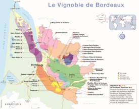 Bordeaux wine map