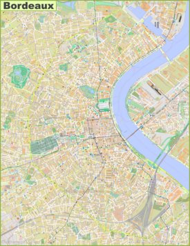 Large detailed map of Bordeaux