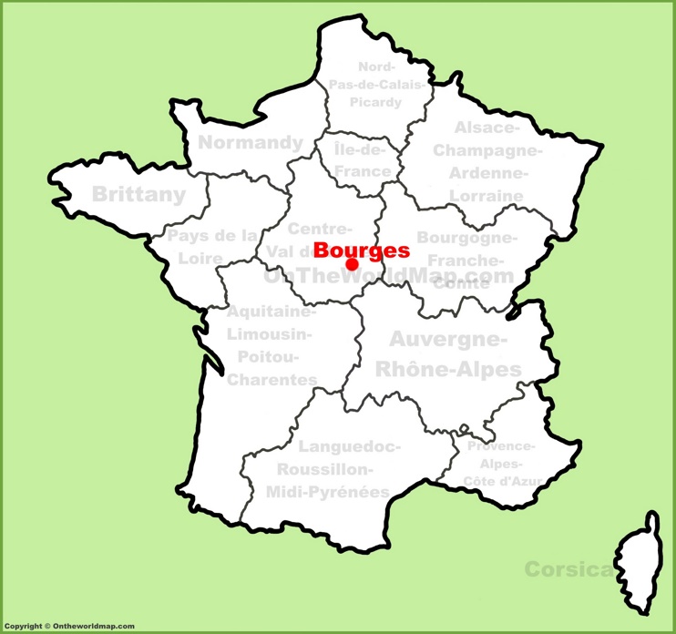 Bourges location on the France map