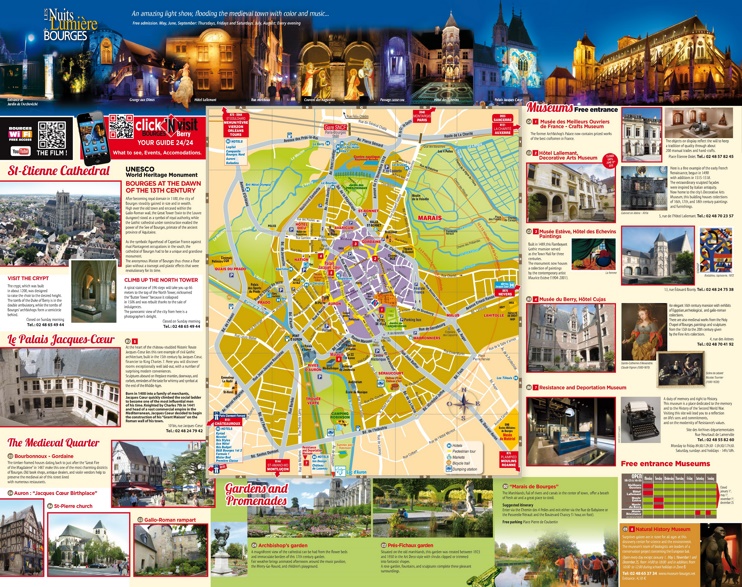 Bourges sightseeing map
