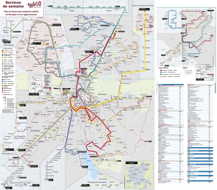 Bourges transport map
