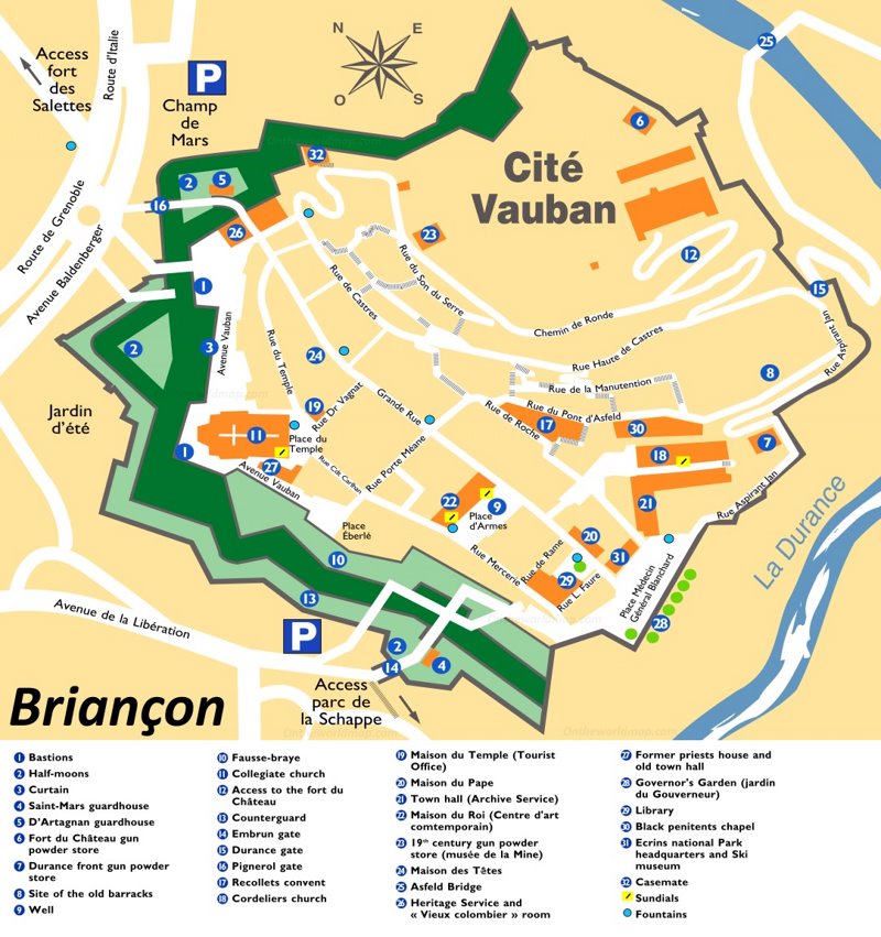 Briançon Old Town Map