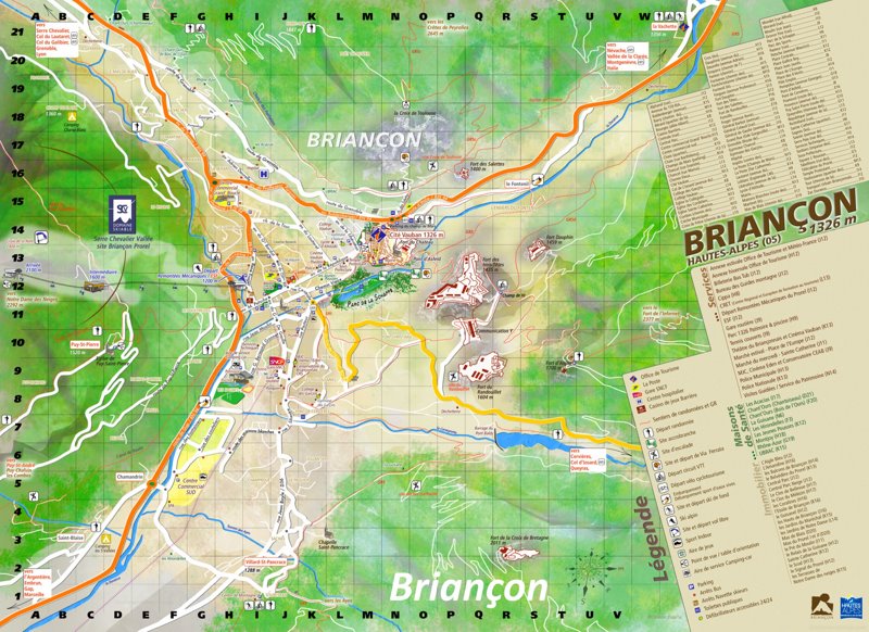 Briançon Tourist Attractions Map