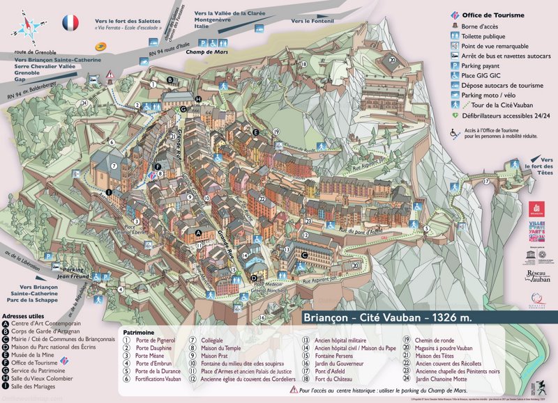 Briançon Cité Vauban Sightseeing Map