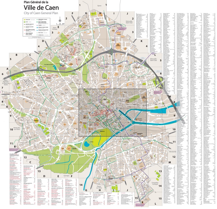 Caen tourist map