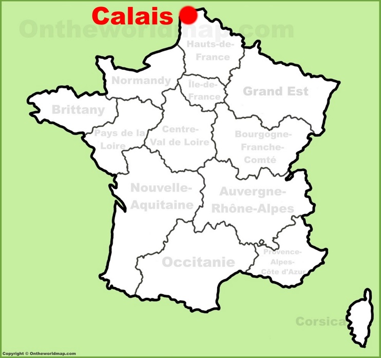 Calais location on the France map