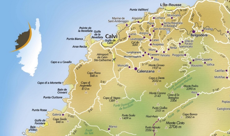 Calvi area map