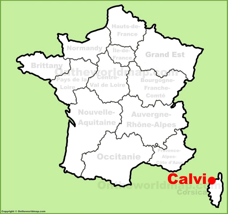 Calvi location on the France map