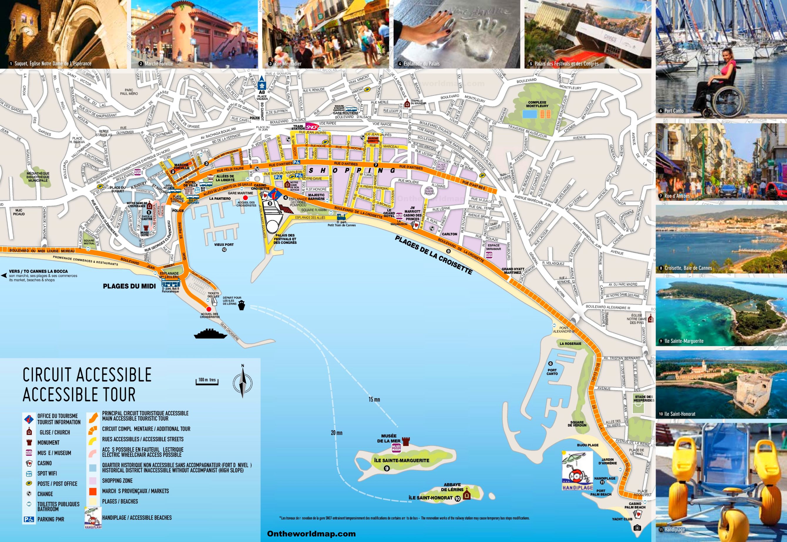 Cannes sightseeing map