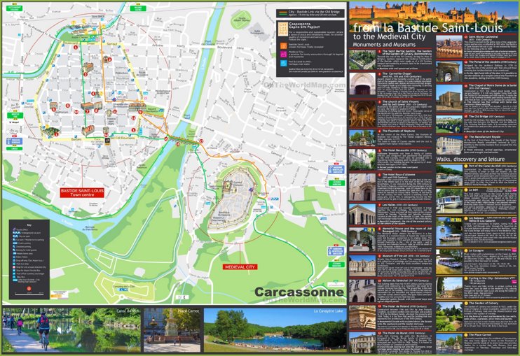 Carcassonne tourist attractions map