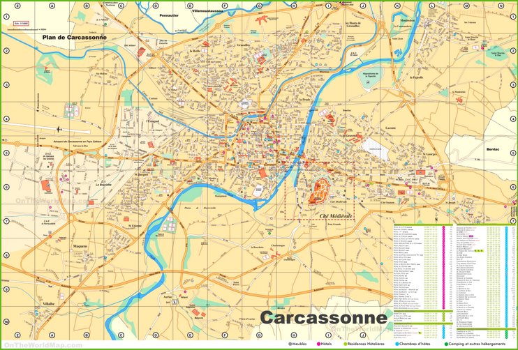 Carcassonne tourist map