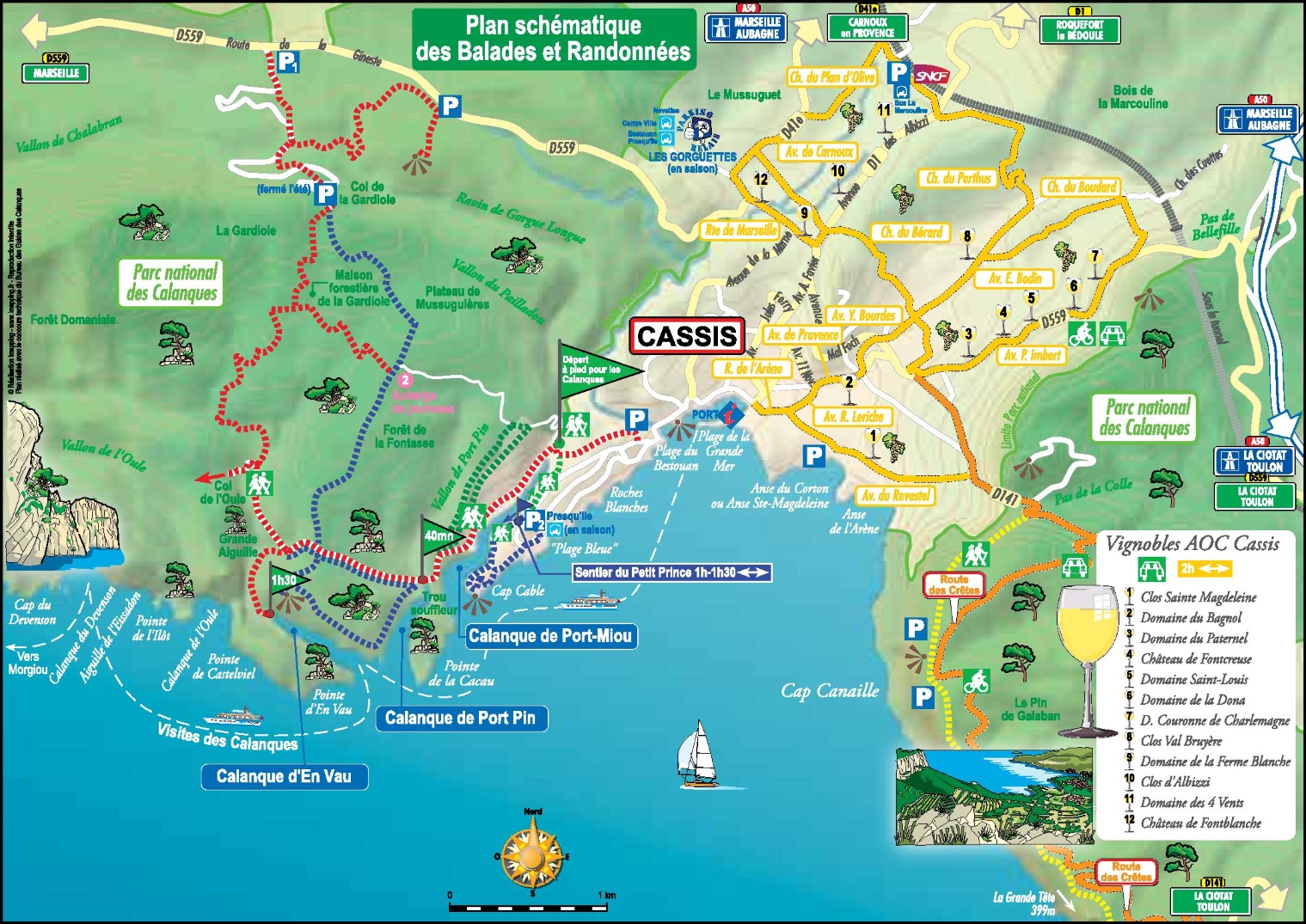 Cassis area map - Ontheworldmap.com