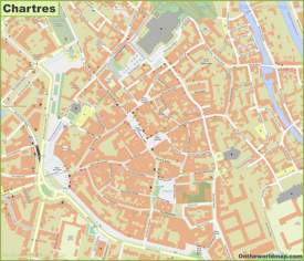 Chartres City Center Map