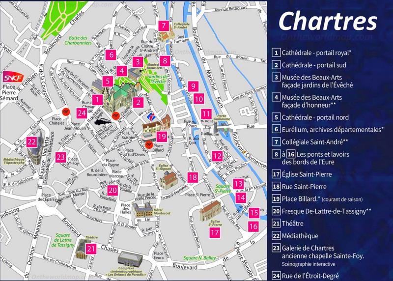 Chartres Tourist Map