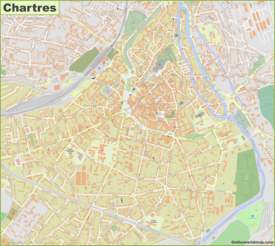 Detailed Map of Chartres