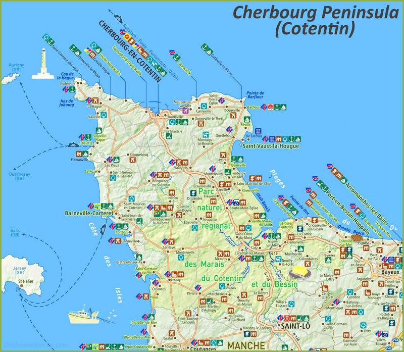 Cherbourg Peninsula Map