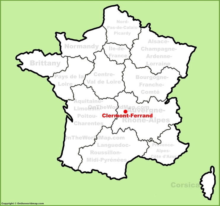 Clermont-Ferrand location on the France map