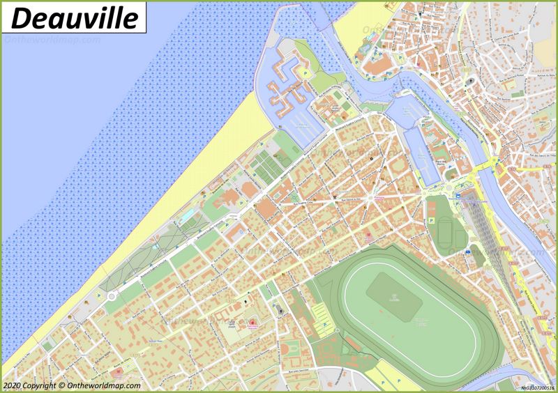 Detailed Map of Deauville