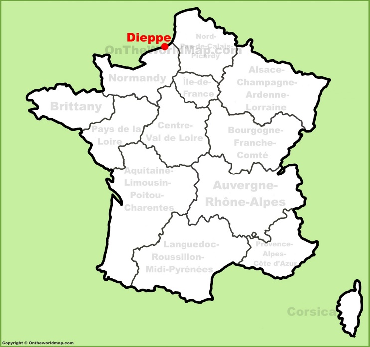 Dieppe location on the France map