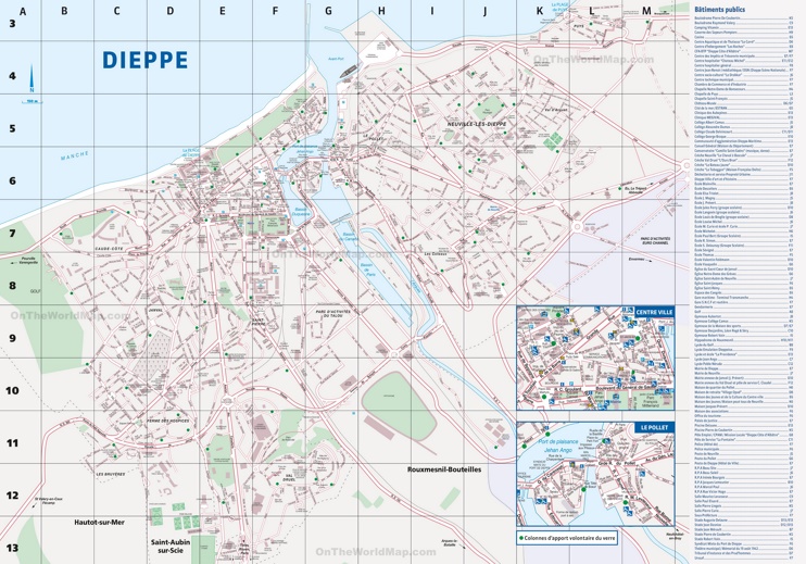 Dieppe tourist map