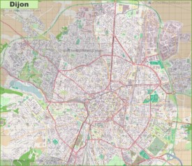 Large detailed map of Dijon