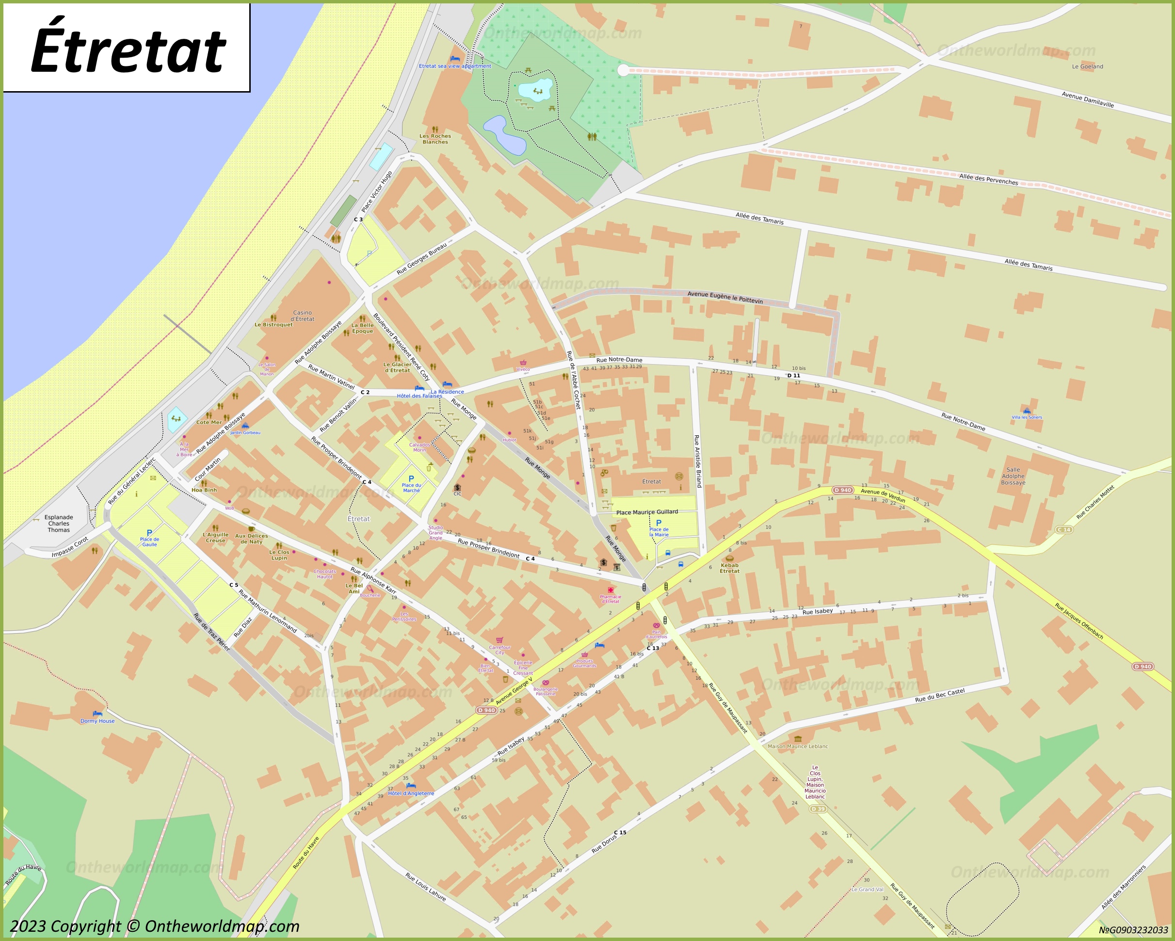 Étretat Old Town Map
