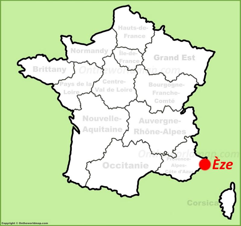Èze location on the France map