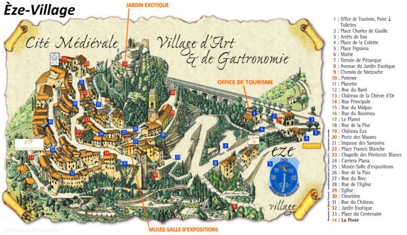 Èze-Village Tourist Map