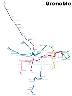 Grenoble tram map