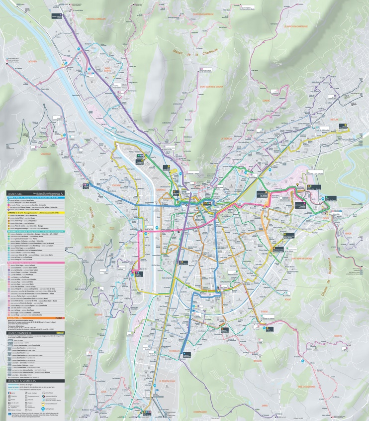 Grenoble transport map