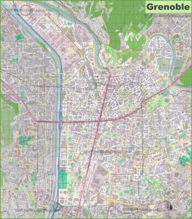 Large detailed map of Grenoble