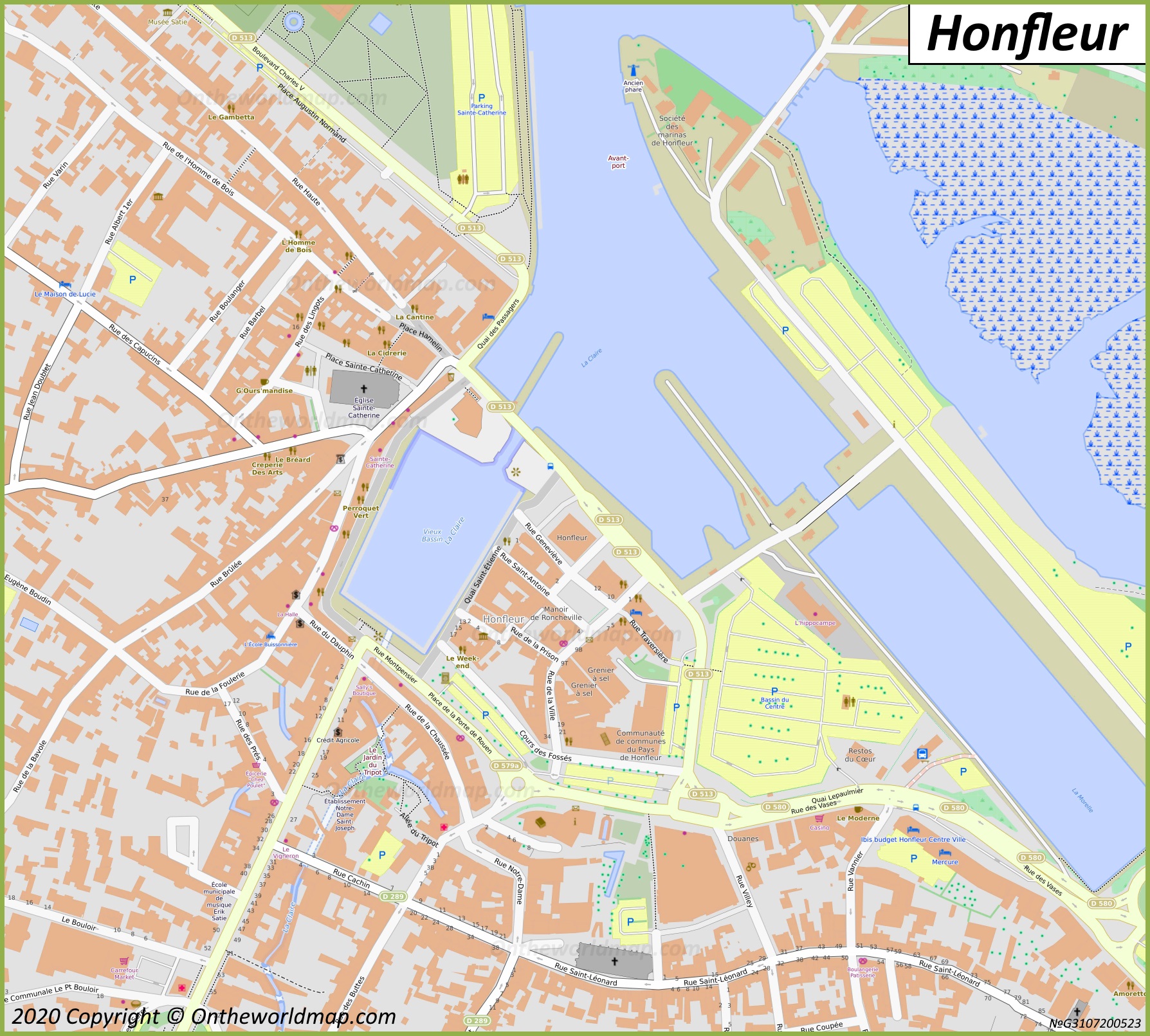 Honfleur Map | France | Maps of Honfleur