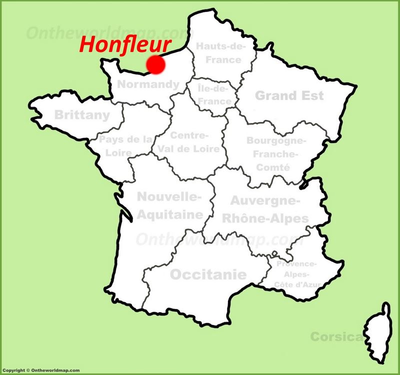 Honfleur location on the France map