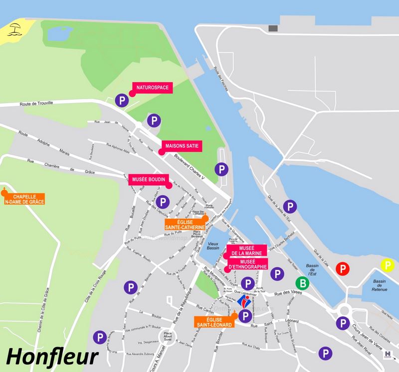 Honfleur Tourist Map