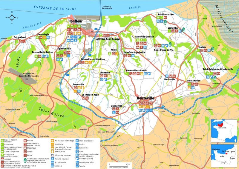 Tourist Map of Surroundings of Honfleur