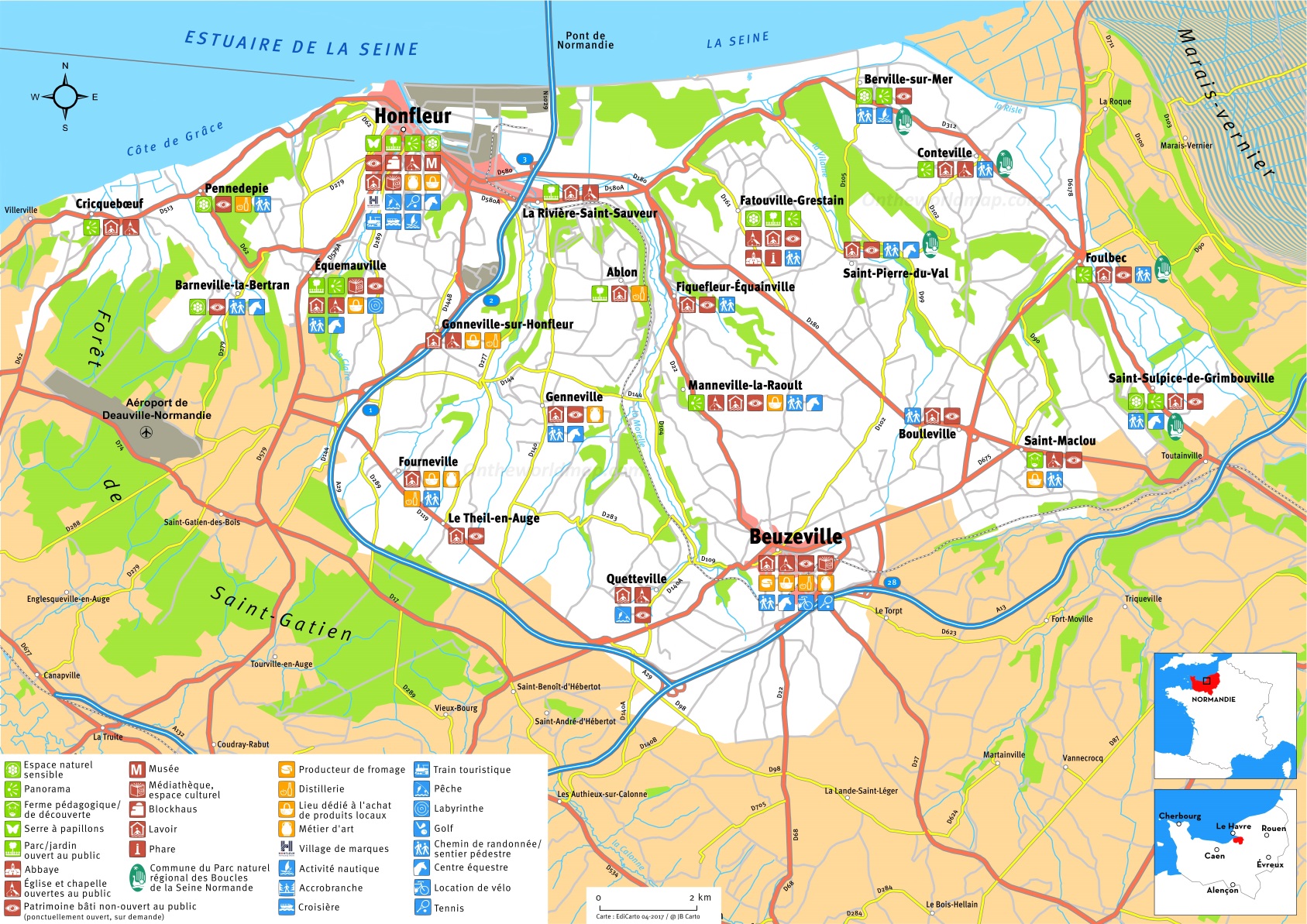 Honfleur France Map 