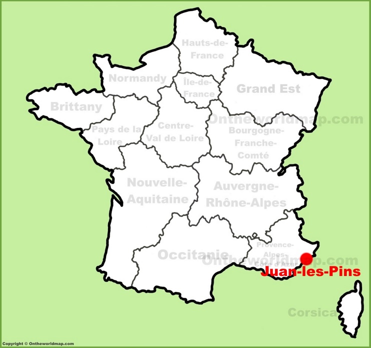 Juan-les-Pins location on the France map
