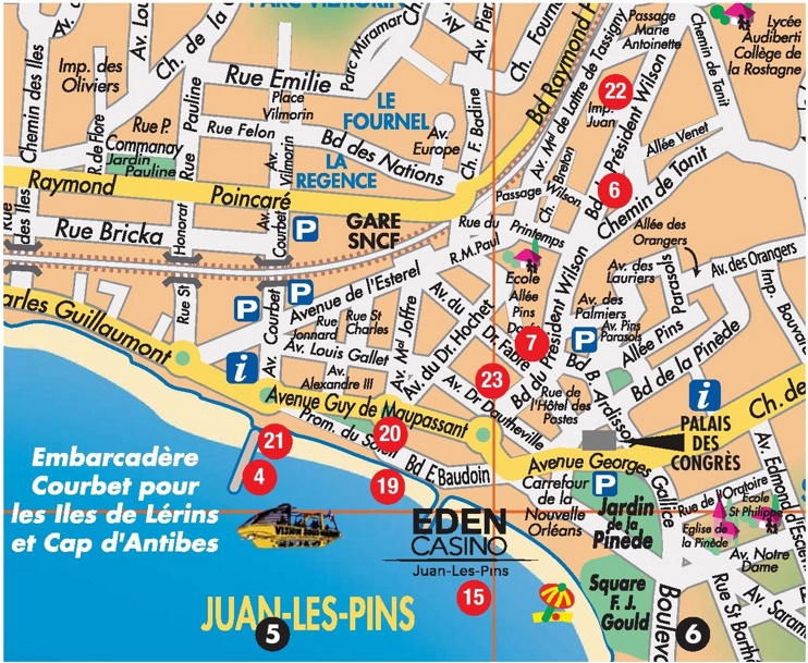 Juan-les-Pins tourist map
