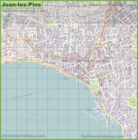 Large detailed map of Juan-les-Pins