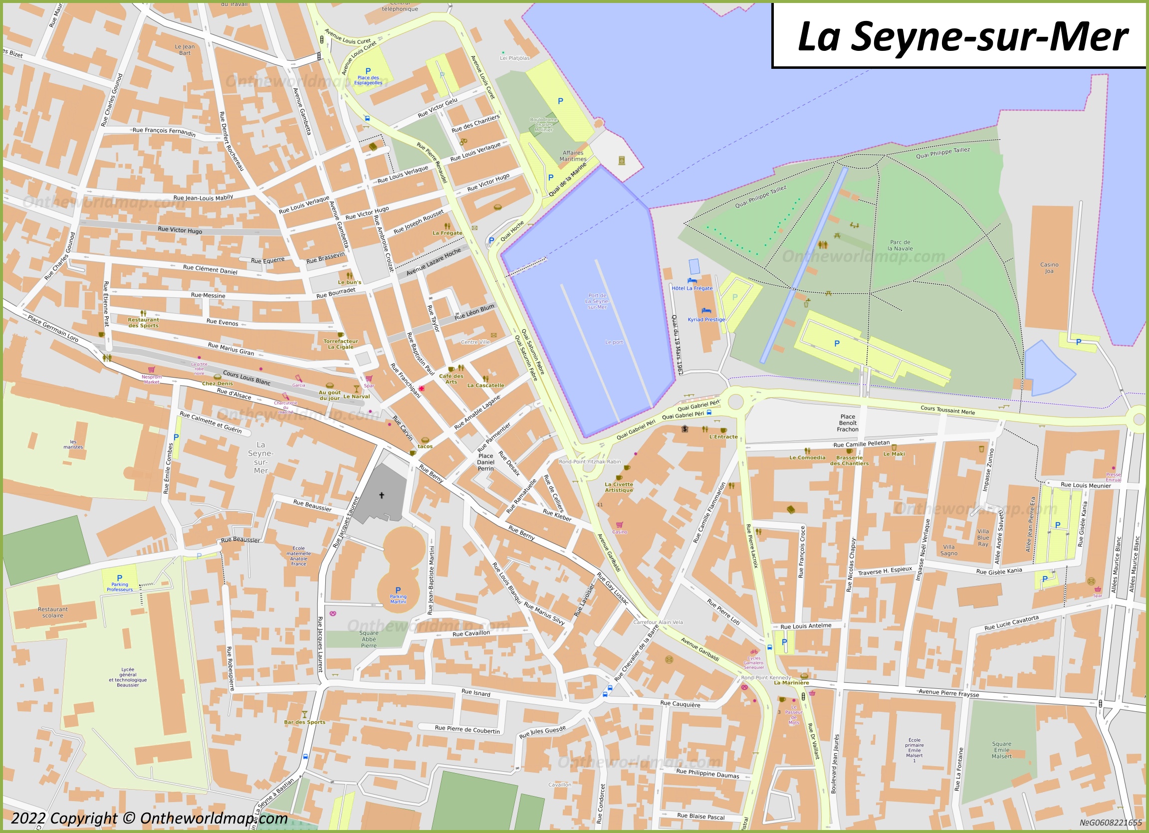 La Seyne-sur-Mer City Centre Map