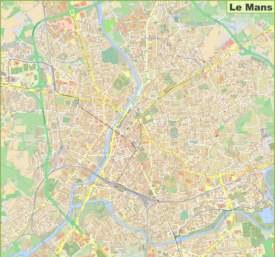Detailed Map of Le Mans