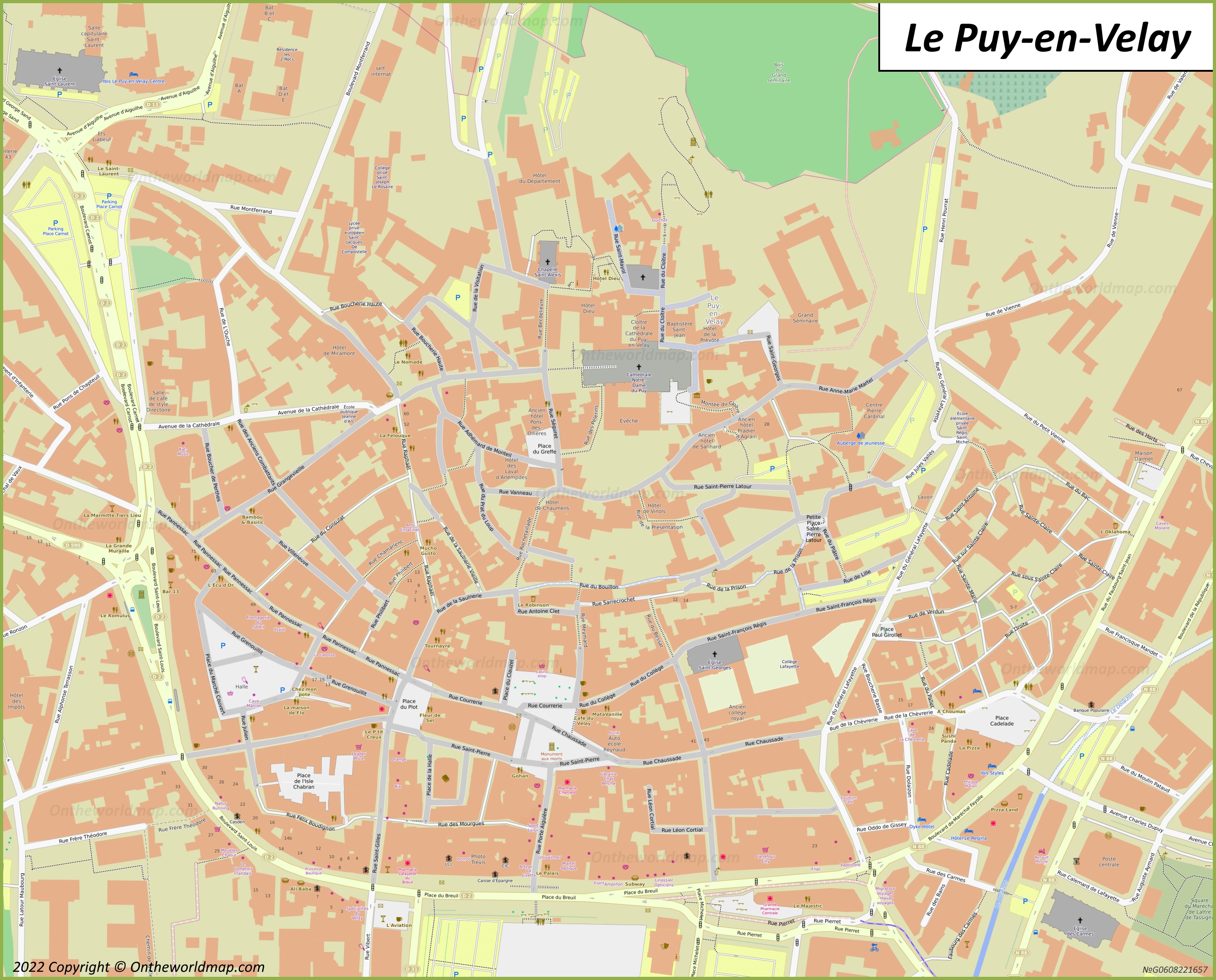 Le Puy-en-Velay Old Town Map