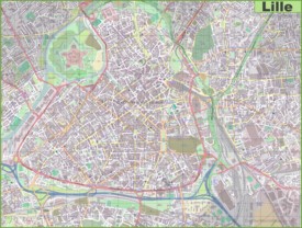 Large detailed map of Lille