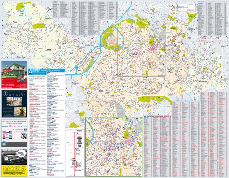 Lille tourist map