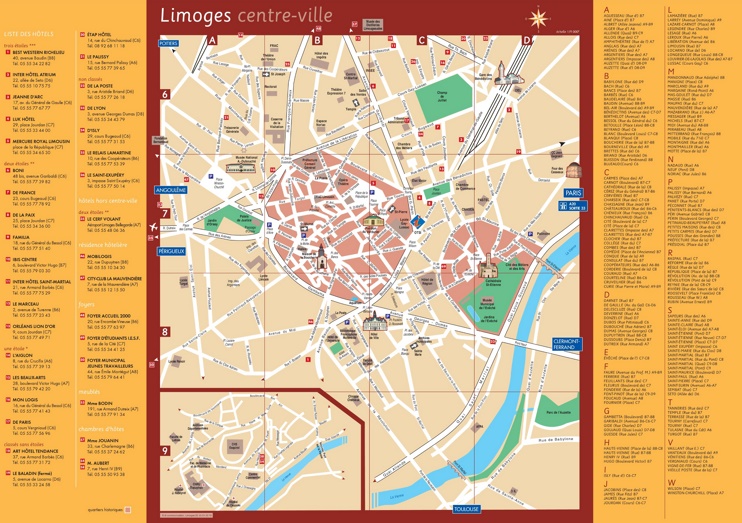 Map of Limoges