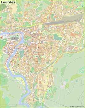 Detailed Map of Lourdes