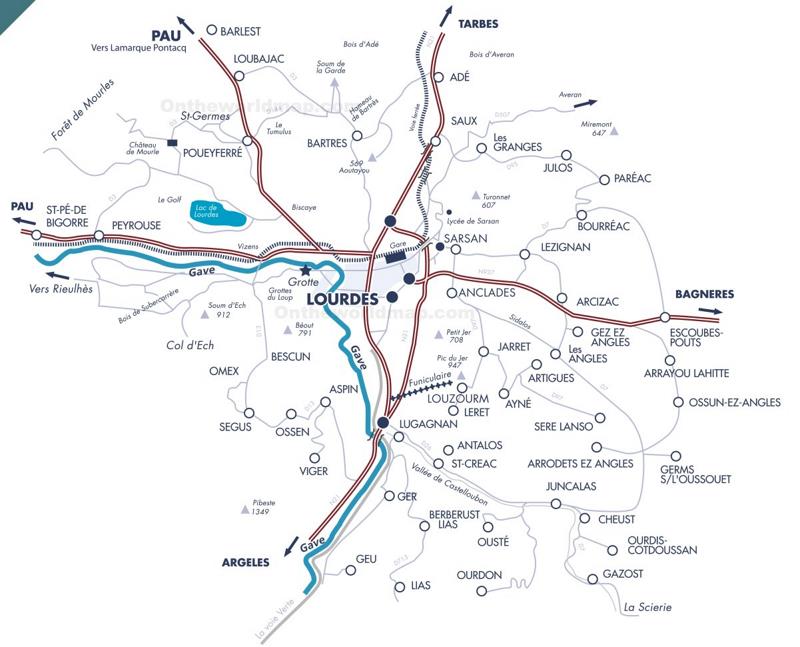 Lourdes Area Road Map